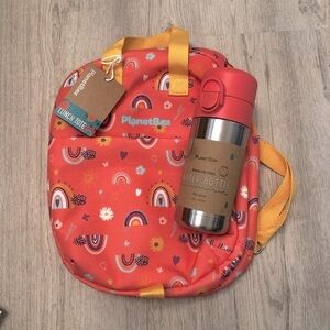 NWT PlanetBox Lunch Tote Bag & Stainless Steel 12oz Pour Spout Water Bottle